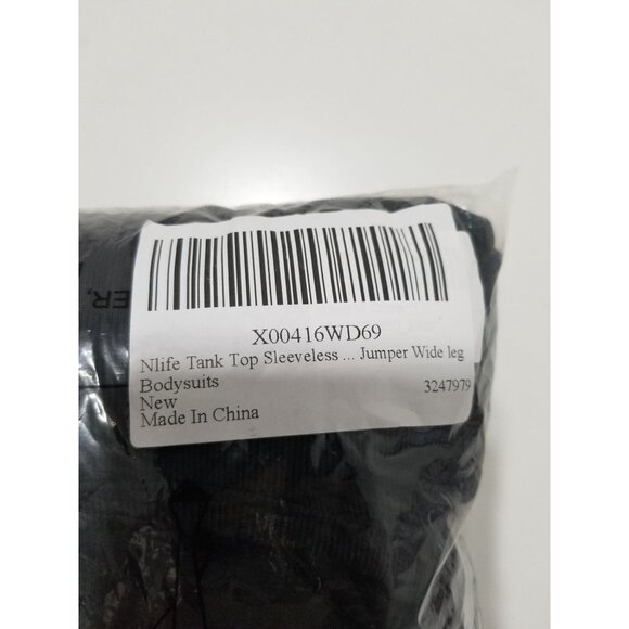 Nlife Tank Top Sleeveless Flare Jumpsuit with Pockets In‎ Black - Size XL - Picture 7 of 8
